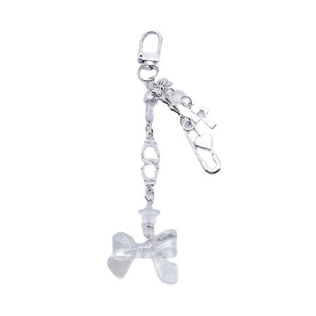 Håndlavet Bowknot Nøglering Udsøgt Perlebesat Hjerte Broche Nøgleholder Bil Nøglering Smykker til Piger og Kvinder Taskeindretning