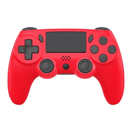 Rød GAMINJA Trådløs Gamepad med 6-akset Gyroskop, Touch Joystick, Dobbelt Vibration til PS4, PS3, PC, Multifunktionel Controller