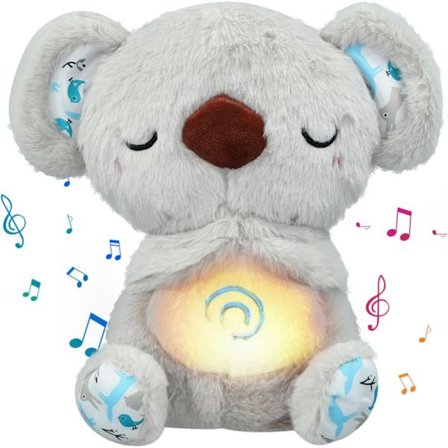 Koala Plysdyr, Beroligende Koala, Åndedrætskoala Plysdukke Søvn Lindring Koala til Baby Lydgaver, Grå
