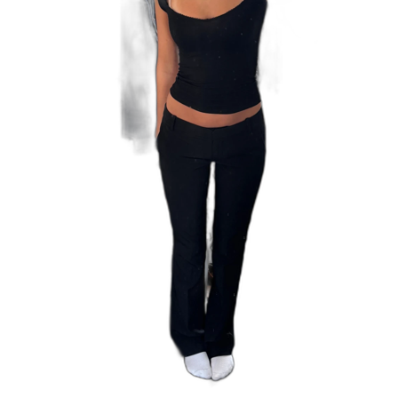 Svarta Lågmidjade kostymbyxor