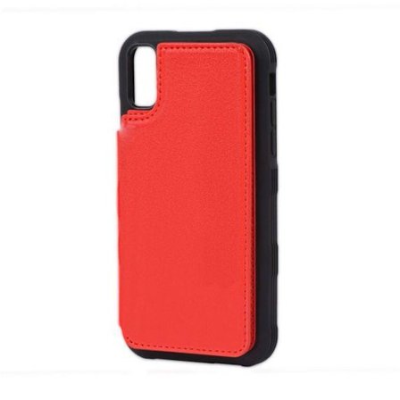 iPhone XR PU Leather Back Flip Wallet Case Red