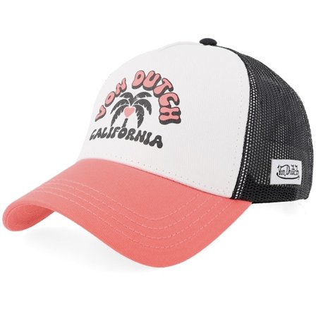 Von Dutch - Bílá trucker Kšiltovka - California Black/White/Pink A-Frame Trucker @ Hatstore