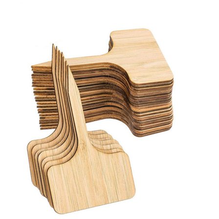 30 st bambuväxtmärken träetikett bambuväxtmärken T-typ markörer för