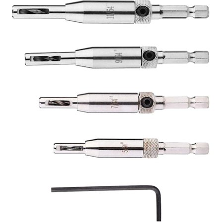 Dörrgångjärnsborr 4 st Hex-skaft Självcentrerande borrset Dörrfönstergångjärnshålslagare Träbearbetningsverktyg