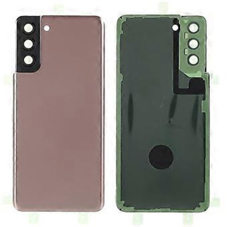 Yhteensopiva Samsung Galaxy S21+ 5G -puhelimen kotelon akun takakannen varaosien kanssa ja kameran rengassuojuksella (ilman logoa) (Kulta)