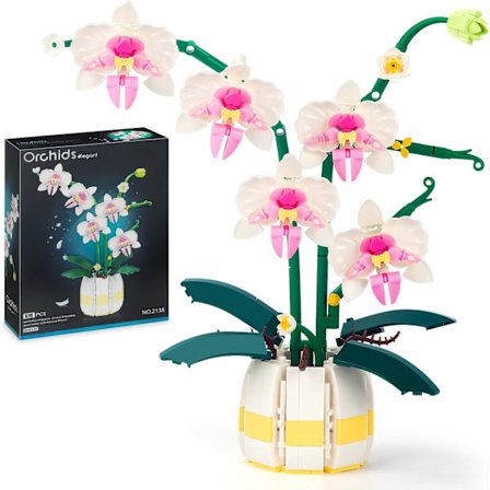 Orkidébyggesæt, plantesamling af bonsai, dekorér hjemmekontor, byggeklodser, egnet til voksne og børn over 6 år, 616 dele