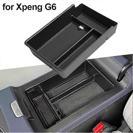 ABS+PVC Central Console Armrest Förvaringsbox för Xpeng G6 Centralbehållare