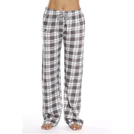 Dames Pyjamasbukser med Lommer, Bløde Flanel Check Pyjamasbukser til Kvinder