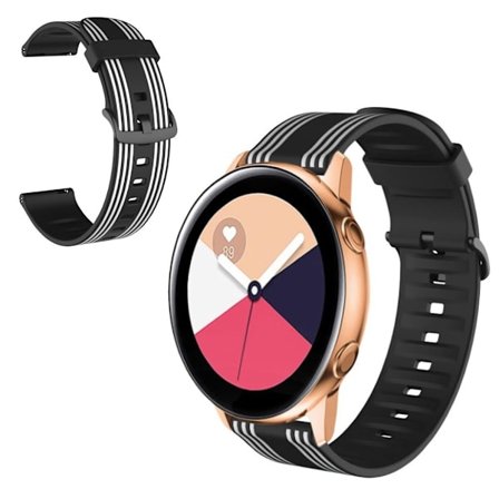 22mm Twill tone watch band for Samsung, Amazfit and Huawei watch - Black / White