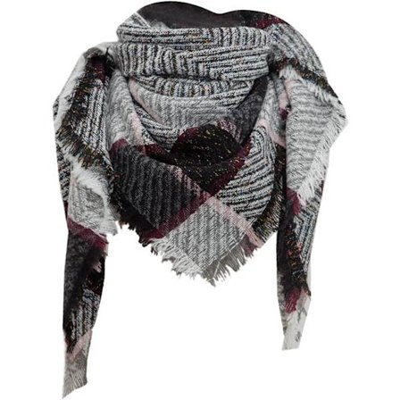 Dam Scarf Höst Vinter Klassisk Fransar Rutiga Scarf Varma Mjuk Chunky Stor Pläd Wrap Sjal Scarves Cirkel Scarf Wrap (Vit)