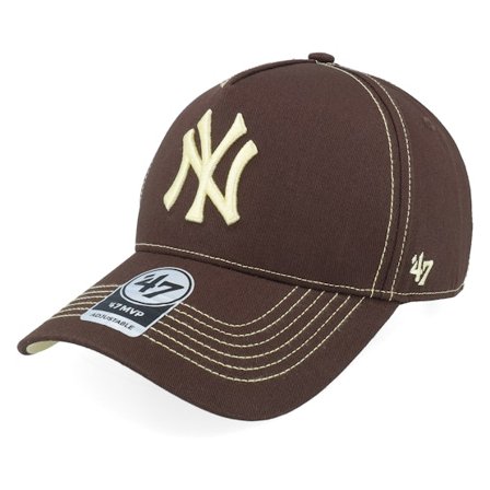 47 Brand - New York Yankees MLB Stitch 47 Mvp Dt Brown A-frame Adjustable Adjustable Brown Cap - MLB @ Hatstore
