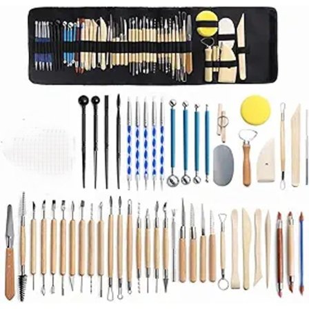 Keramikværktøjssæt, Keramisk Polymer Ler, Skulptursæt, Modellering, Keramik, Lerskulptur med Opbevaringstaske, Forklæde til Stenmaling, Modellervoks, 
