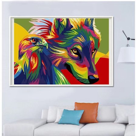 Diamond Painting DIY 5D Diamantmålning - 30x40cm-varg - high quality