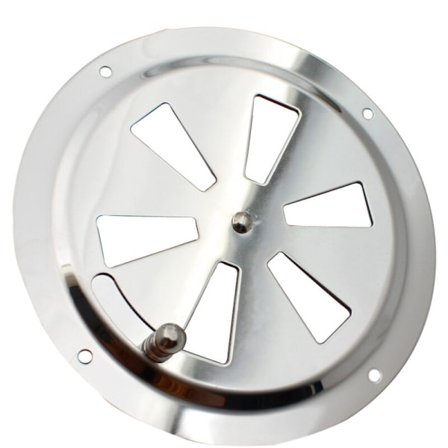 Runt ventilationsgaller, justerbar ventilationsöppning i rostfritt stål, tilluft och frånluft 125mm (5")