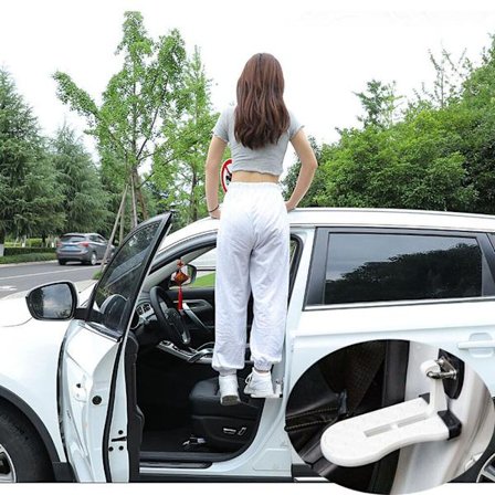 Sammenleggbar Bil Dør Låsekrok Trinn Fot Pedal Stige For Jeep Lastebil SUV Tak Hvit