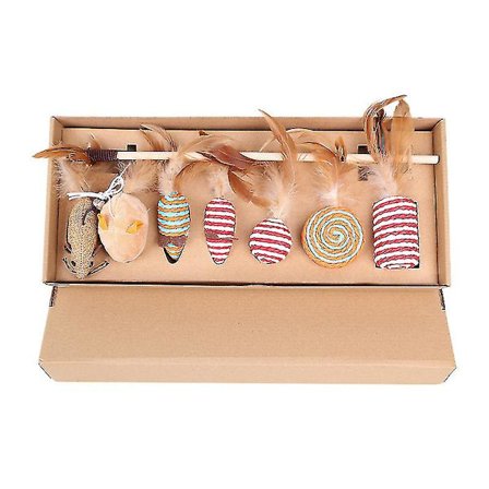 Katt leksaksset med klocka och fjäder