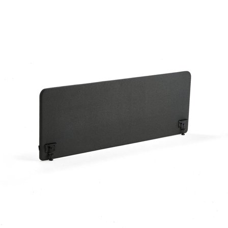 Bordsskärm, inkl. svarta beslag, 1800x650x36 mm, tyg Etna, antracitgrå