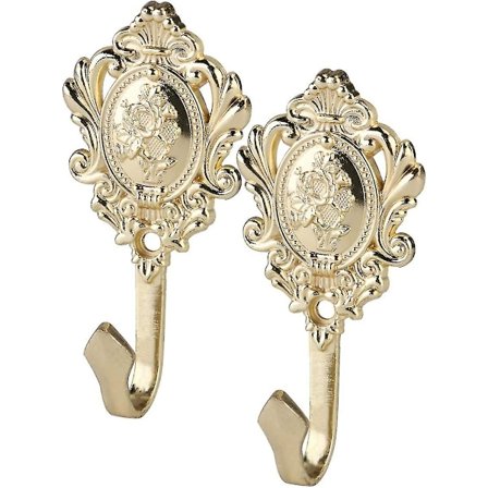 2 stk. Zinklegering Draperi Vintage Rose Design Gardin Tieback Hold Back Kroge (hvid) SXQ