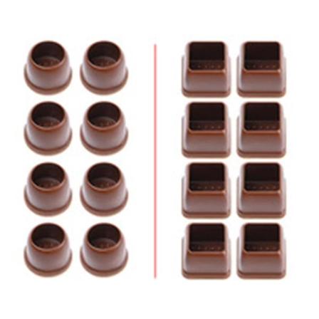 Piilotetut silikonituolit jalkojen lattiasuojat brown SQUARE M