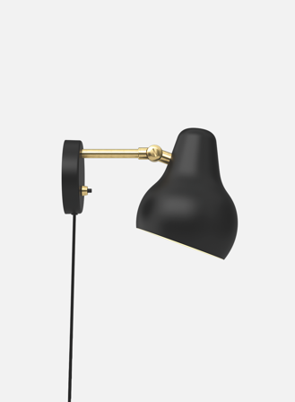 VL 38 vegglampe - sort/messing
