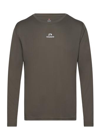 Nwlbeat Poly Ls Tee Khaki Newline