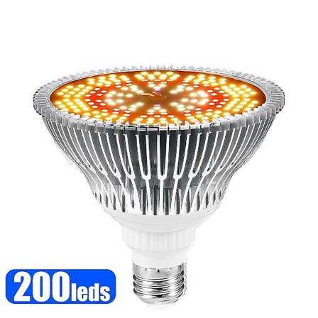 LED Växtlampa Fullspektrum 200 LED Solliknande Hydroponics