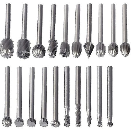 20 st roterande borrar, HSS roterande borrar fräsar bits träbearbetning fräsverktyg tillbehör roterande verktyg 3 mm skaft för Dremel