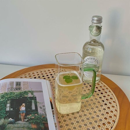 Korean tyylinen kahva Net Red vesikupillinen lasi maito vihreä