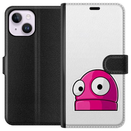 Kompatibel Tegnebogsetui til Apple Apple iPhone 15 Plus Rosa tegneseriefigur med store øjne i legende og humoristisk stil