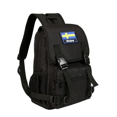 Svart Ryggsäcken I Slitstark Tyg, Modell 2019-811, 29x39x16 Cm Svart One Size