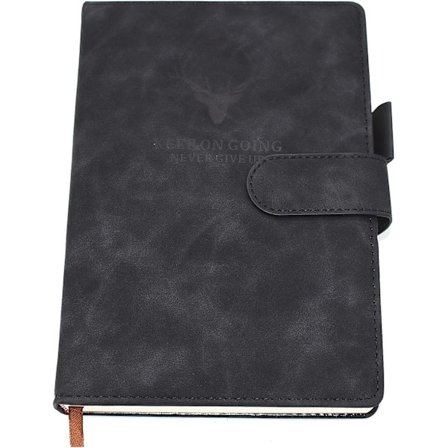 Notatbok A5, 360 sider Kunstlær Hardcover Journal Notatbøker med penneløkke, Perfekt for kontor skole hjemmevirksomhet skriving og notater (grå)