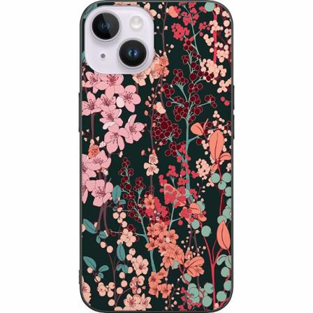 Apple Iphone 14 Svart Skal Blommor