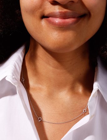 Design Letters Ruth Anchor Charm Lock Necklace, Silver - Silver - ONE SIZE