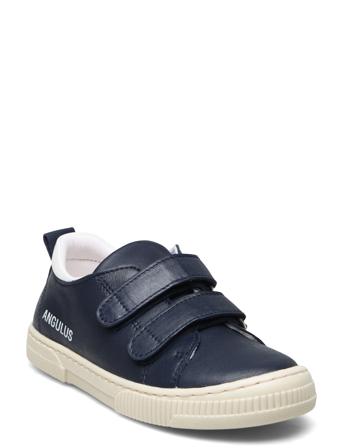 Shoes - Flat - With Velcro Lave Sneakers Blå ANGULUS*Betinget Tilbud