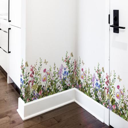 4 stk. Plante Blomster Vægklistermærker Stue Soveværelse Dekoration S