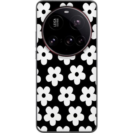 Kompatibelt Mobildeksel til Xiaomi Xiaomi 15 Ultra Svart-hvitt blomstermønster i minimalistisk skandinavisk design med sterk kontrast og tidløs graf