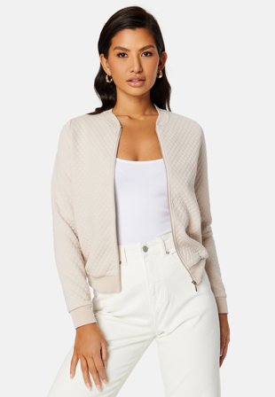 Happy Holly Hanna quilted bomber jacket Beige Klær