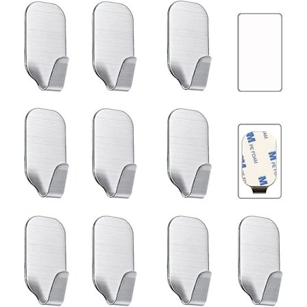 Små kroge selvklæbende rustfrit stål, håndklædekroge uden boring gave