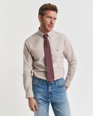 GANT - Oxfordskjorte i regular fit til herre warm khaki