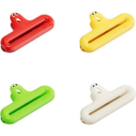 4-pak kraftige poseklemmer - Plastik- og rustfri stålforseglingsklemmer til mad, chips, kontor og køkken