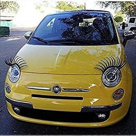 Bilskilt med øjenvipper til at dekorere øjenbryn, personlige modificerede bilstickers sorte elektriske øjne dekorative stickers (universel 3D 2-pak)