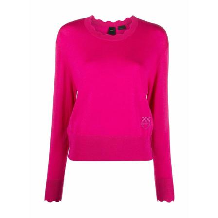 Pinko Round-neck Strik Lilla, Dame Striktrøjer, Størrelse: S