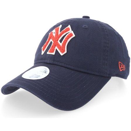 New Era - New York Yankees Womens Boucle 9TWENTY Navy/Red Adjustable Adjustable Blue Cap - MLB @ Hatstore