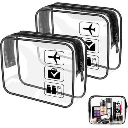 3-delad transparent necessärset, genomskinlig flygplansväska, necessär för transport