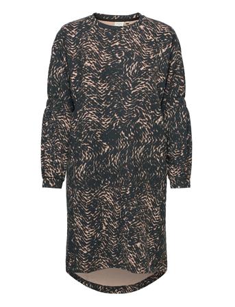 Crsanni Printed Sweat Dress Patterned Cream