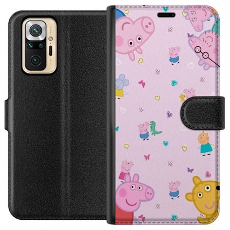 Yhteensopiva Lompakkokotelo Xiaomi Redmi Note 10 Pro Peppa Possu vauvan kanssa sylissään, äiti possu aihe värikkäässä ja pehmeässä lasten kuv