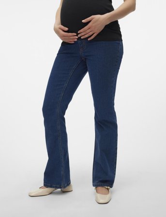 Mamalicious Mlcille Dark Blue Flared Jegging - Blue - S