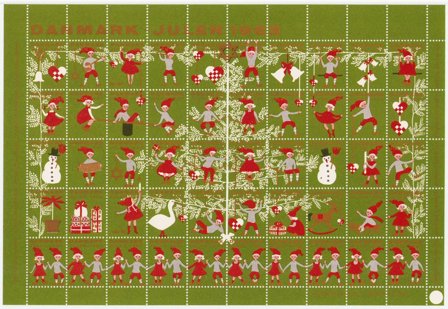Danmark - julmärkeark 1963 - Utakket på den venstre side - Ufoldet