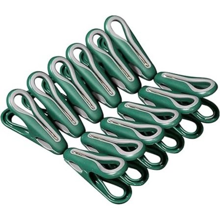 24-pakning (grønne) små klesklyper - sklisikre vindtette klær