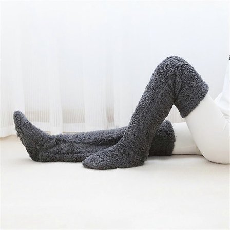 Vinter Termiske Sokkesko, Dame Fuzzy Fluffy Cozy Warm Over Knee Lange Sovesokker Myke Sokkesko